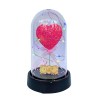 Glass Dome Ornament with Pink Heart & Fairy Lights