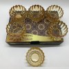 6 Pcs Gold Design Glass Serving Bowl Set