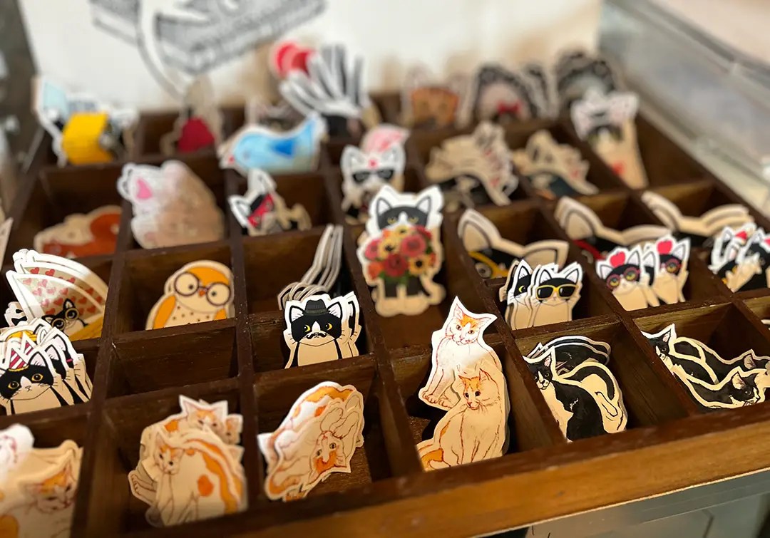 Selling at my First Market in Saskatoon, stickers by Cathy Peng