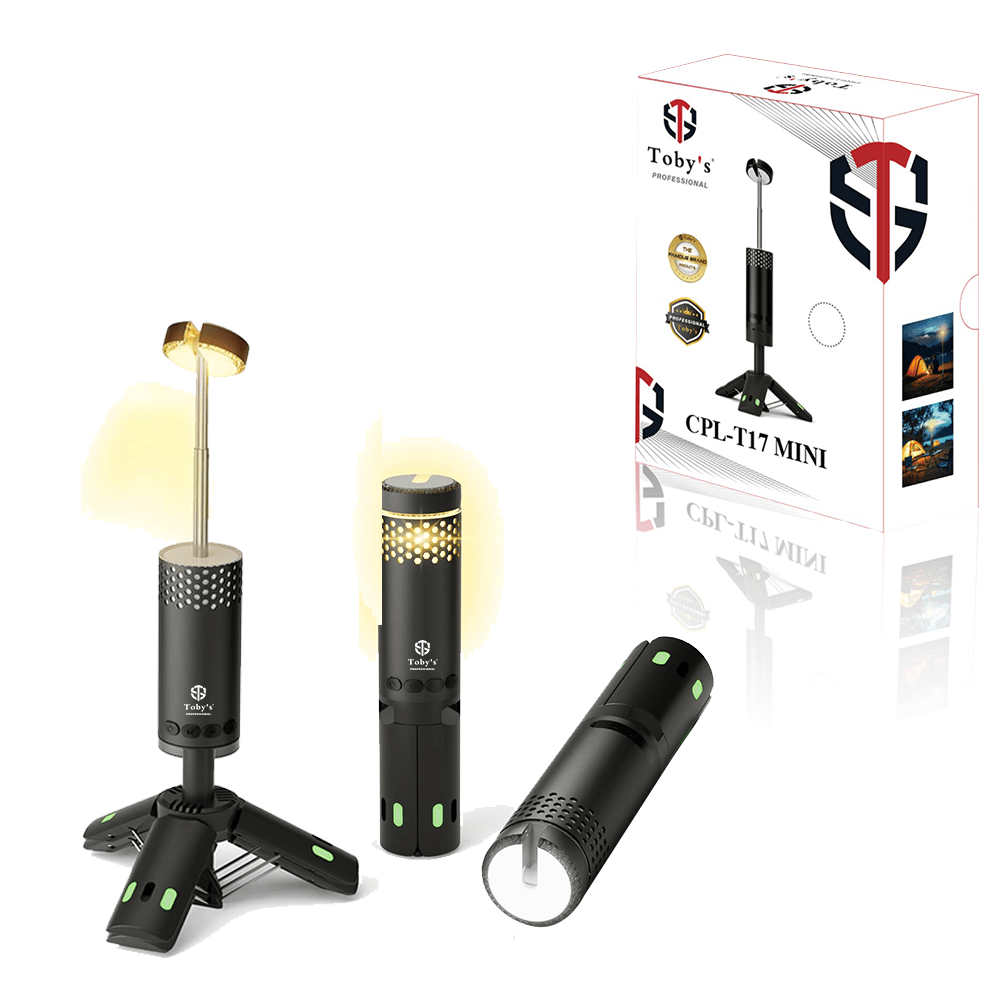 Tobys New CPL-T17 Mini Rechargeable Portable Camping Lantern With Extendable Tripod 3 Color USB Light