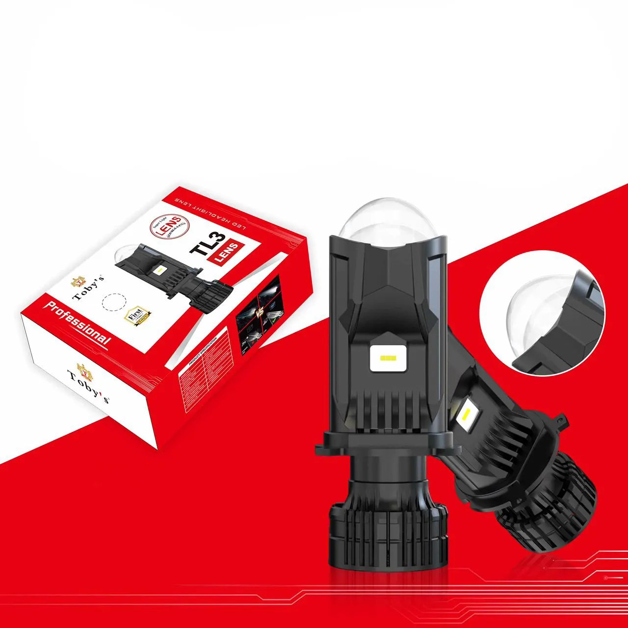 2x 9005 LED Laser Headlight Bulbs – 6500K White, Projector Lens, Fog/HB3 Replacement
