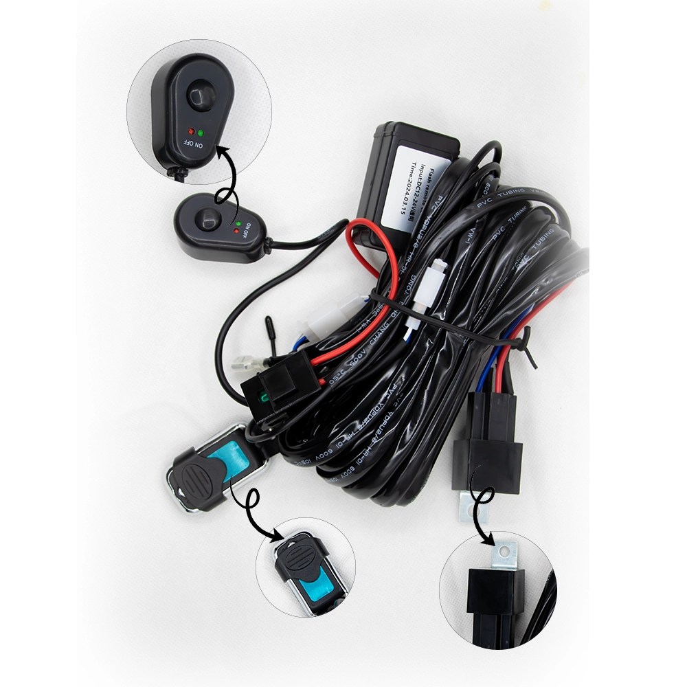 Tobys New 12V Led Light Bar Strobe Wiring Harness Cable Kit, 1 Lead for Car Off road Truck SUV UTE ATV 4x4, DC 40A, Led Work Light, Fog Lamps Kit