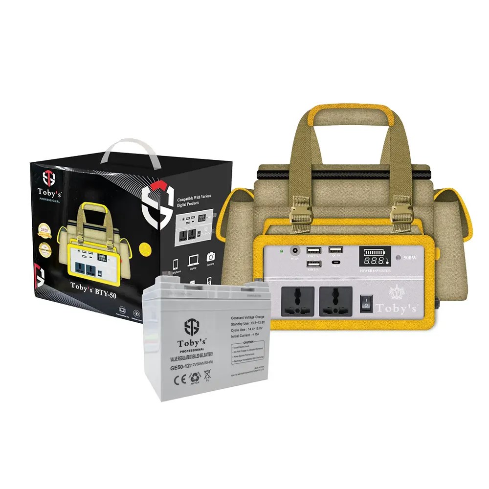 Toby's BTY 50 Battery 40000mAh Power, Rechargeable Battery With 500W Power Inverter Best For Camping