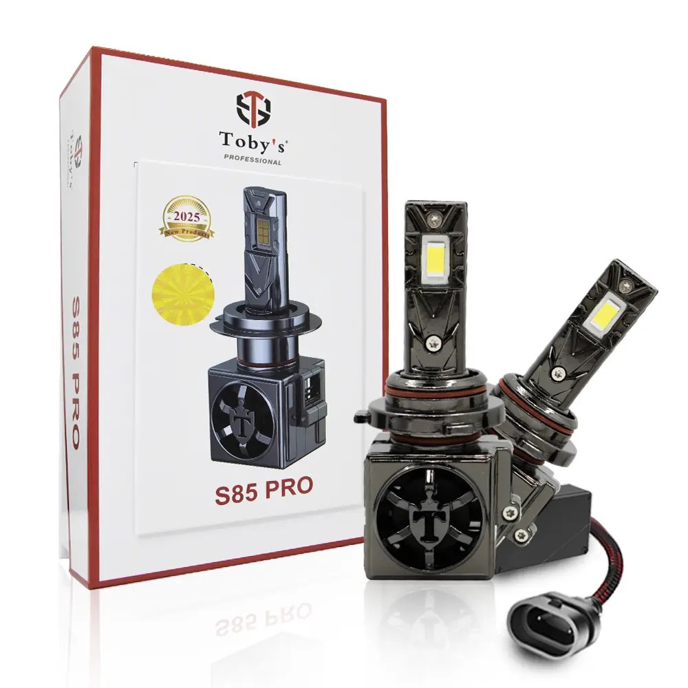 Toby's New S85 PRO 2024 Upgraded 9005/HB3 170W Tested LED Headlight Bulbs,17000LM/pair Super Bright, Headlights Conversion Kit 6500K Xenon White, Halogen Replacement with Fan ,Pack of 2