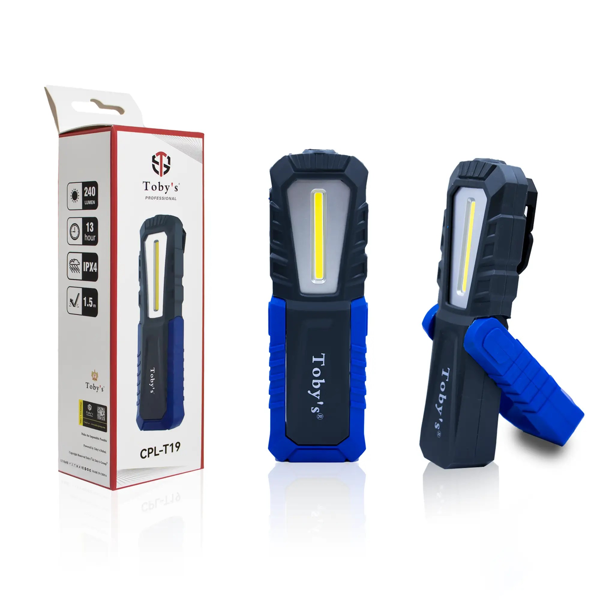 Toby's CPL-T19 LED Workshop Lamp Inspection Lights with Hook and Magnetic Holder, Double Power LED Camping Lamp for Car Repair Workshop Camping (T19)