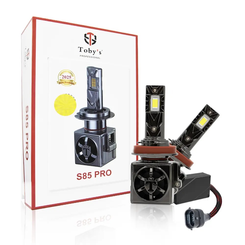 Toby's New S85 PRO 2024 Upgraded H11/H8/H9 170W Tested LED Headlight Bulbs,17000LM/pair Super Bright, Headlights Conversion Kit 6500K Xenon White, Halogen Replacement with Fan ,Pack of 2