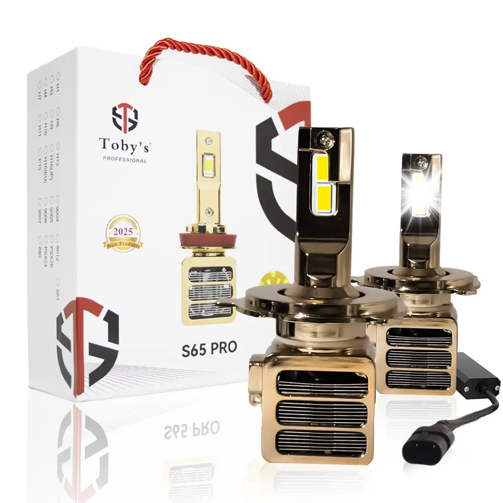 Tobys S65 PRO 9006 2 Pieces 130W LED Headlight Bulb Assembly 13000 Lumens Xtreme Bright With Color Temperature 6500K