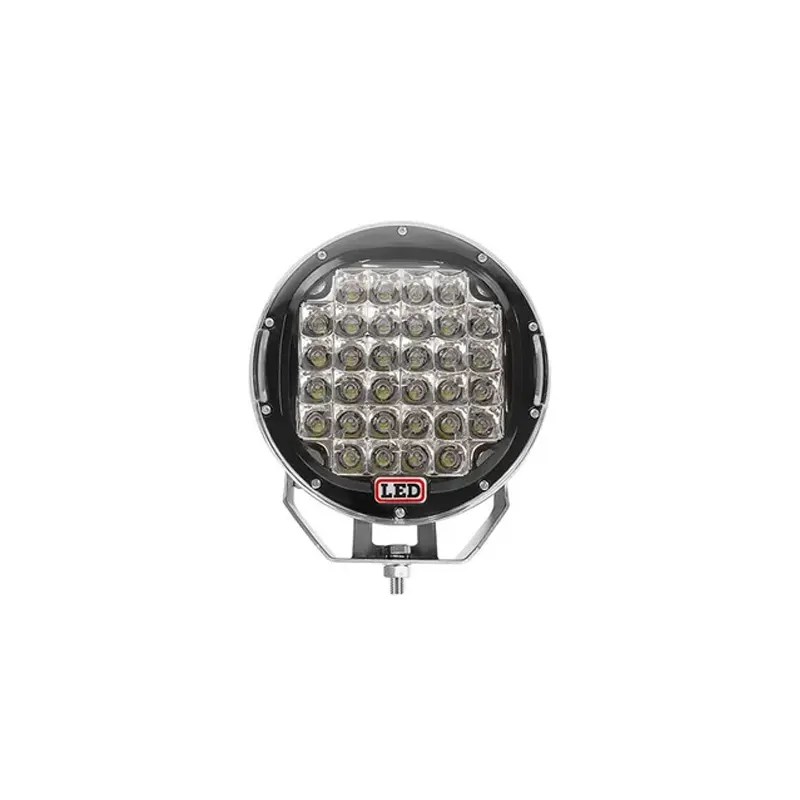 R 96W Round Black LED Spot Driving Work Light 9 Inch ATV 4x4 Boat Off Road Head Light