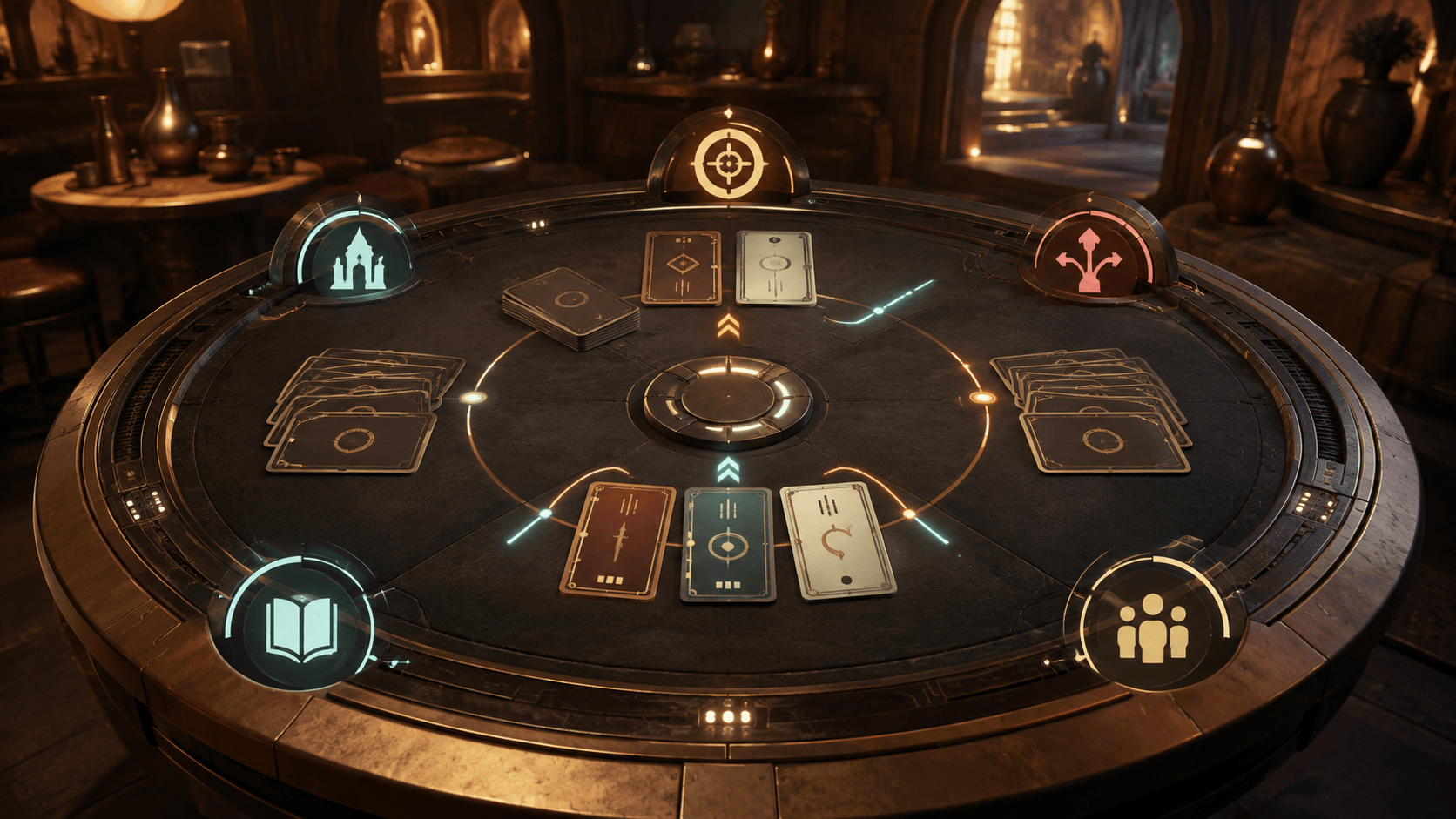 Sci-fi Sabacc card table