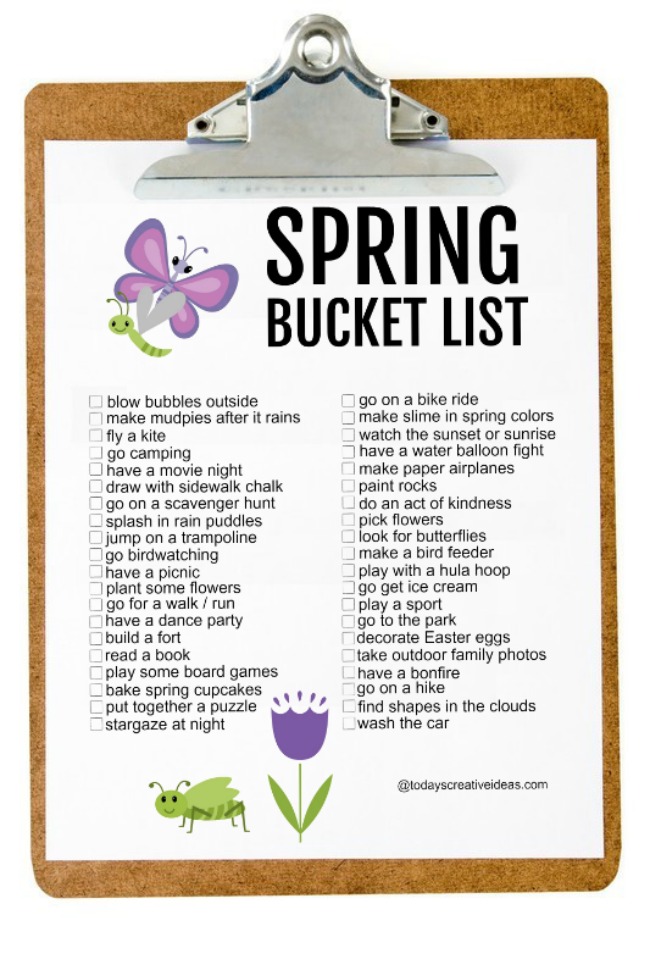 Generally, a drawing pad or stack of papers of whatever sizes you like; Spring Bucket List Ideas Today S Creative Ideas