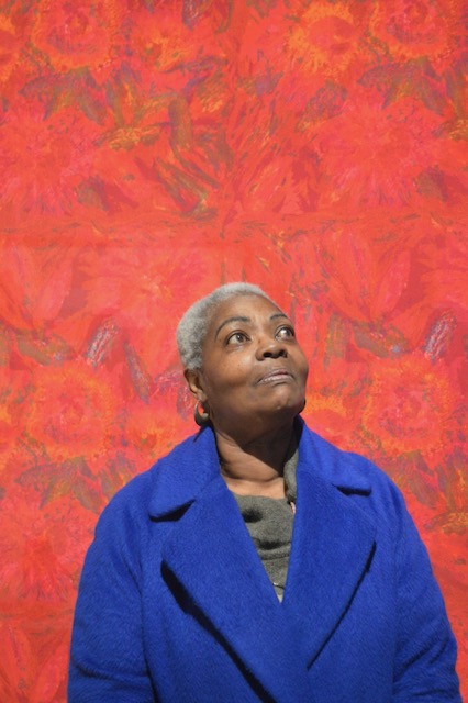 Life Between Islands - Caribbean-British Art 1950s - Now at Tate Britain - Review - ★★★★★ 5 Patricia in front of Althea McNish's 'Tobago'