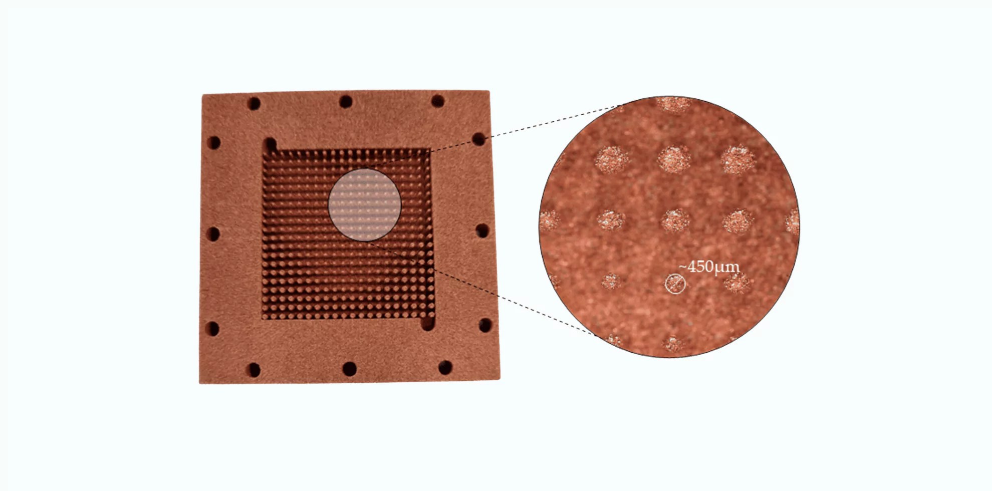 Copper cold plate designed using multiscale optimization by ToffeeX