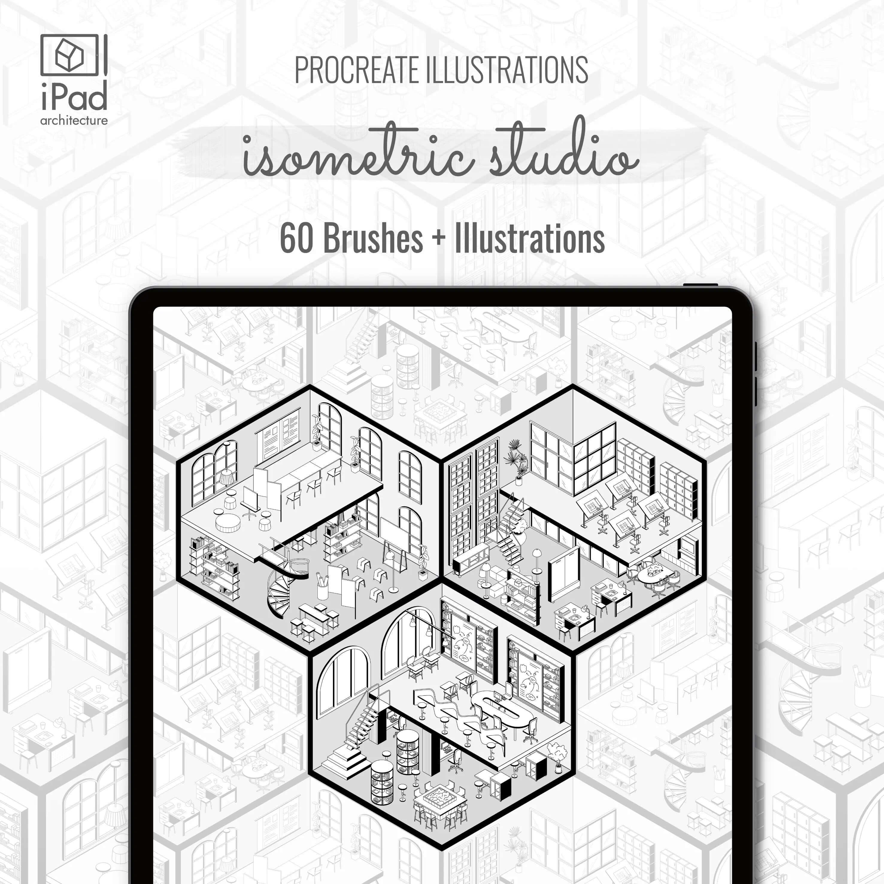 Procreate Isometric Studio Brushset Illustrations Toffu Co