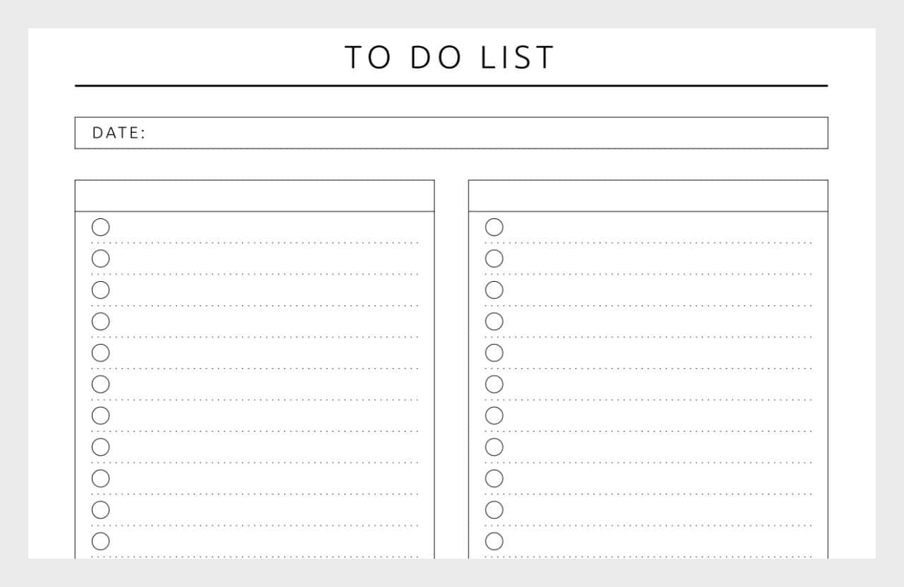 Microsoft Word To Do List Template