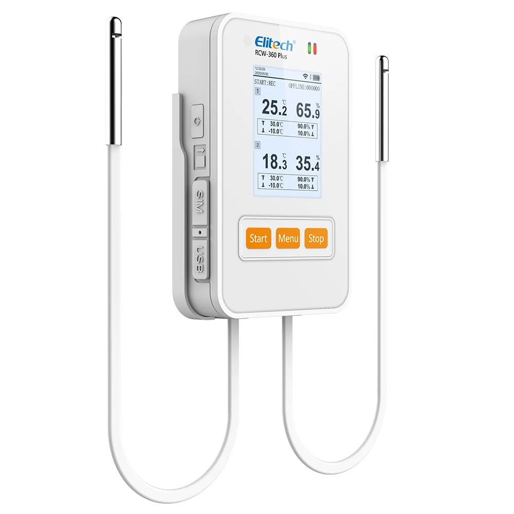 Elitech RCW 360 Plus 4G Temperature Humidity Data Logger Real Time Alarm & GPS Tracker
