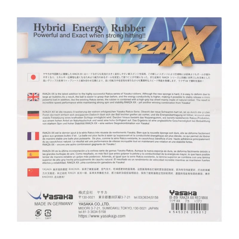 YASAKA RAKZA XX Table Tennis Rubber - TokSpin.com | Chinese