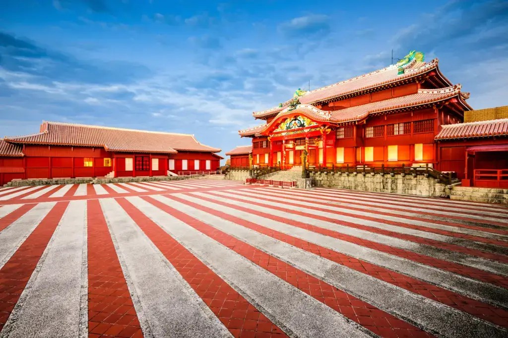 The courtyard of Shuri Castle, the former home of the Ryukyu Royal Family.