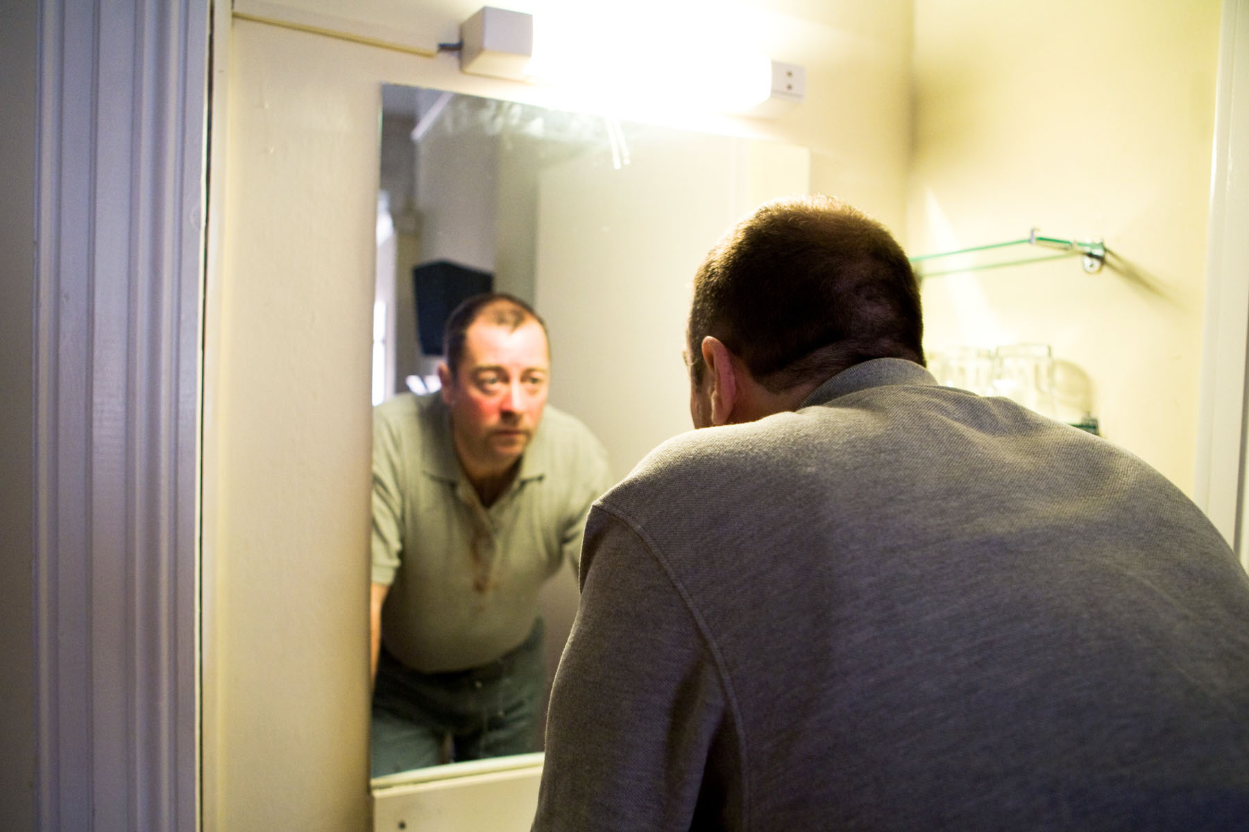 Philip Judge (Older Man) in Trade. Photo by Fiona Morgan.