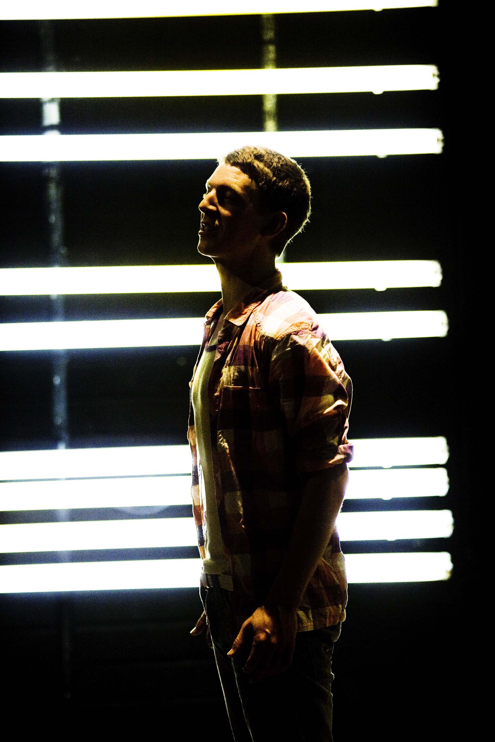 Dylan Kennedy (Seán) in All Over Town. Photo by Fiona Morgan