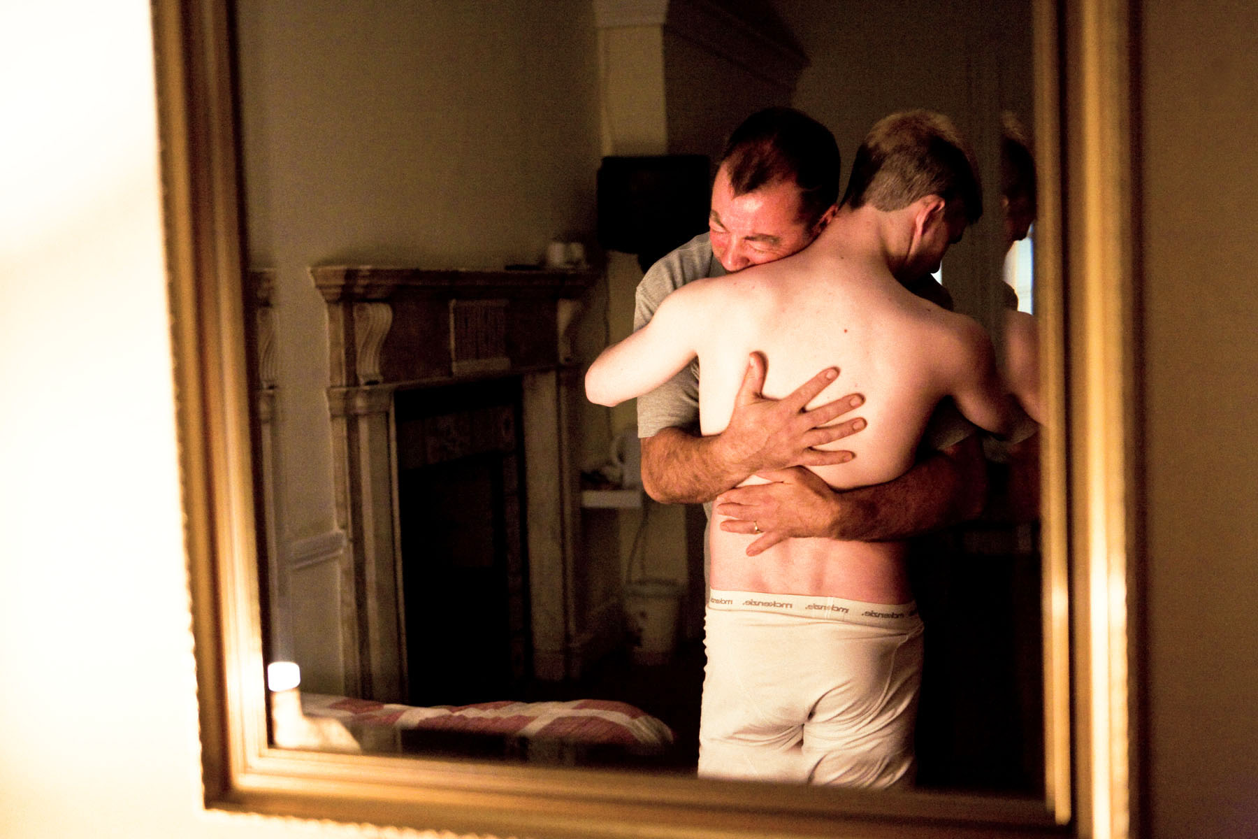 Philip Judge (Older Man) and Ciarán McCabe (Younger Man) in Trade. Photo by Fiona Morgan.