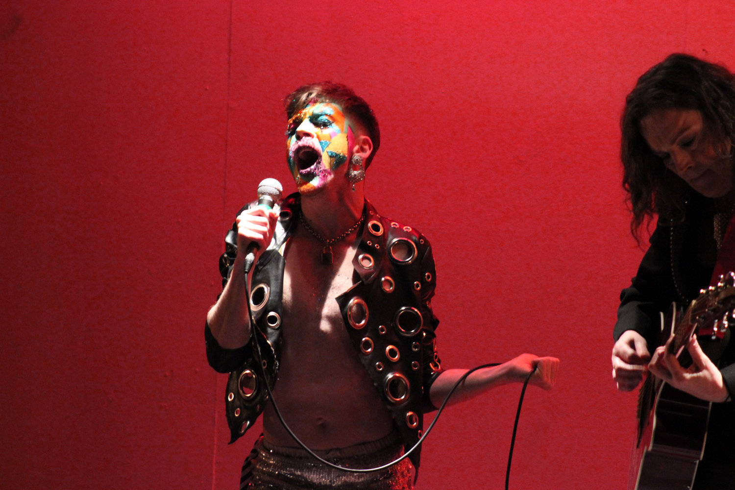 Stephen Quinn (Stefan Fae) and Kiera Gannon (Lady K) in Overfired. Photo by Carla Rogers.