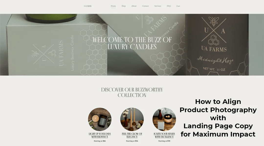How to Align Your Product Photography with Landing Page Copy for Maximum Impact and Conversions. A blog article feature image.