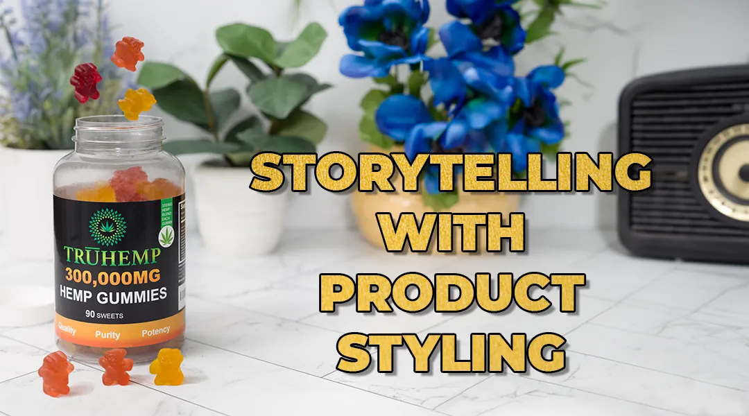 Storytelling with product styling - how to style your product photos to be noticed. A blog article feature image.