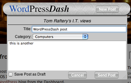 WordPressDash - a WordPress dashboard widget