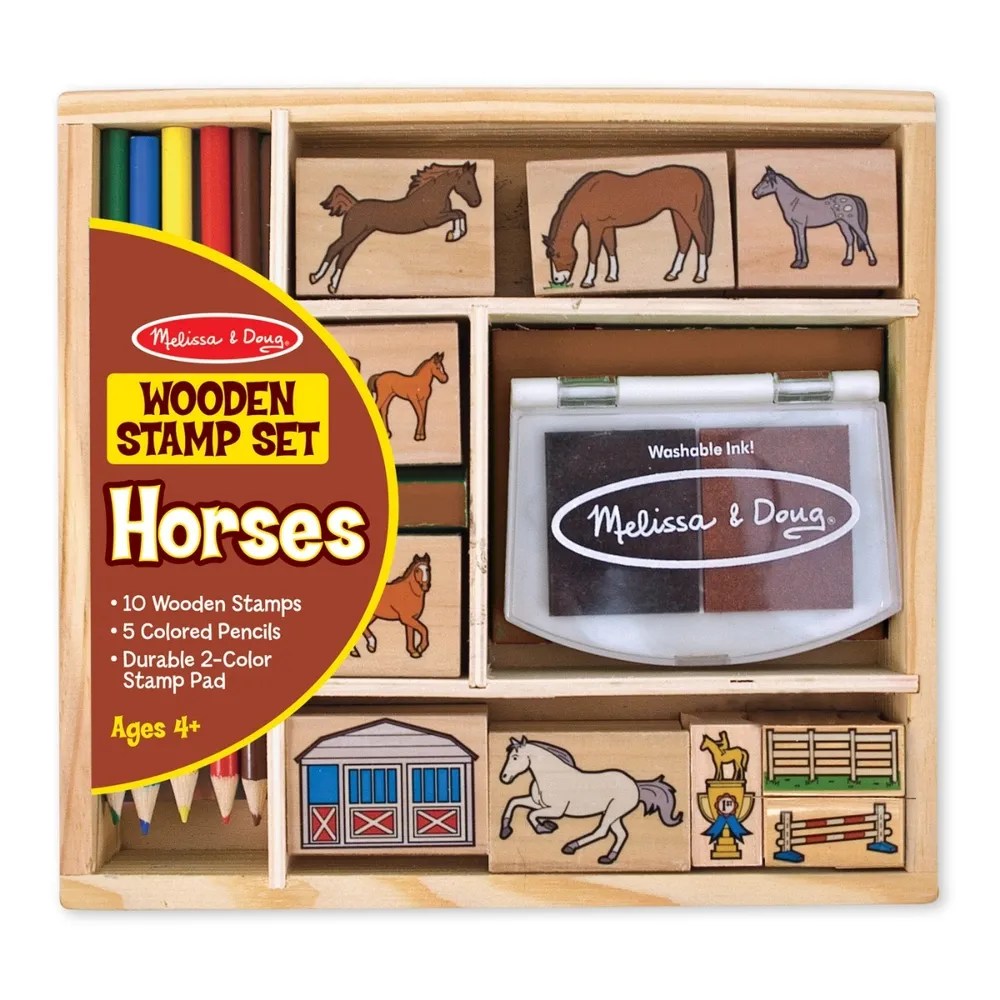Melissa & Doug Horses Wooden Stamp Set