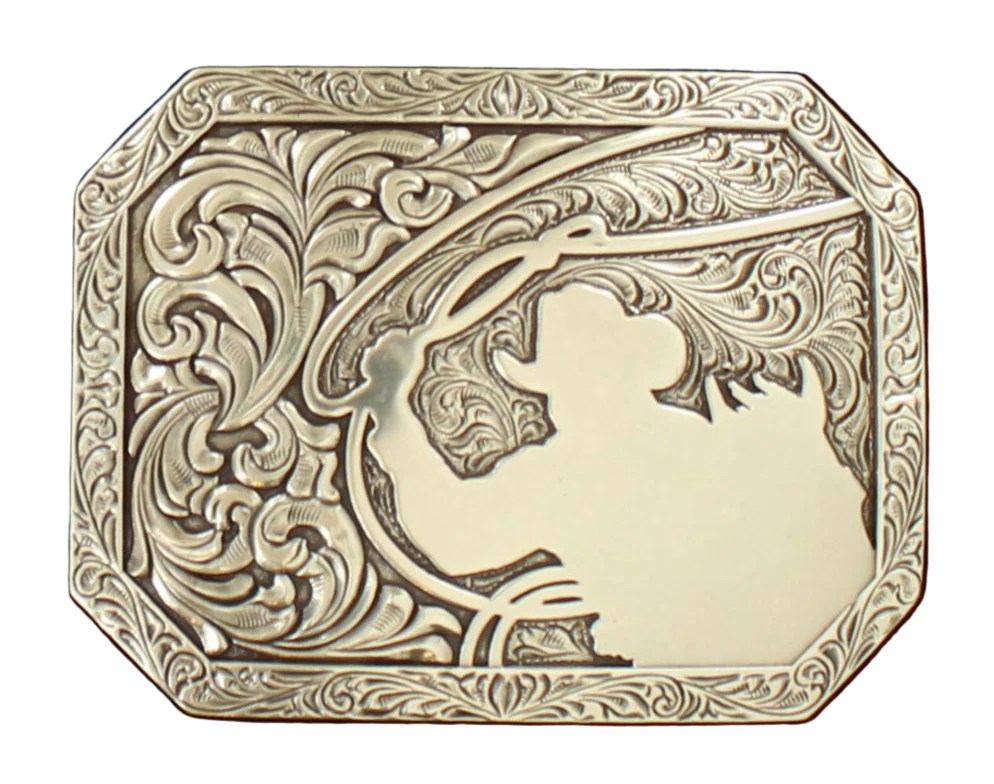 Rectangle Stamped Edge Cowboy Roping 