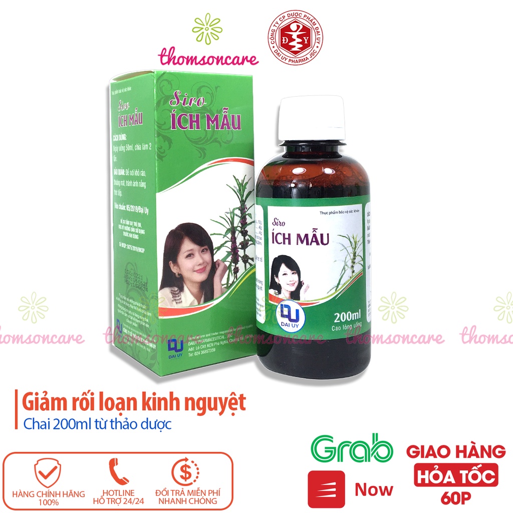 Siro cao Ích mẫu - ổn định điều hòa kinh nguyệt, giảm rối loạn cho phụ nữ chai 200ml