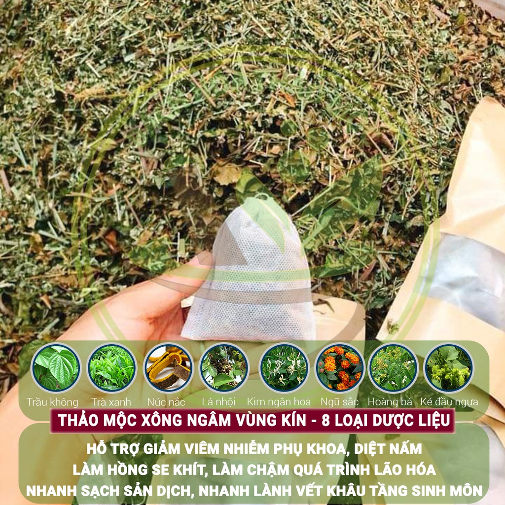 Xông Vùng Kín 8 Loại Thảo Dược Tự Nhiên Giúp Se Khít Hồng Hào Hết Mùi Gói Xông Sau Sinh-TKU - Image 2