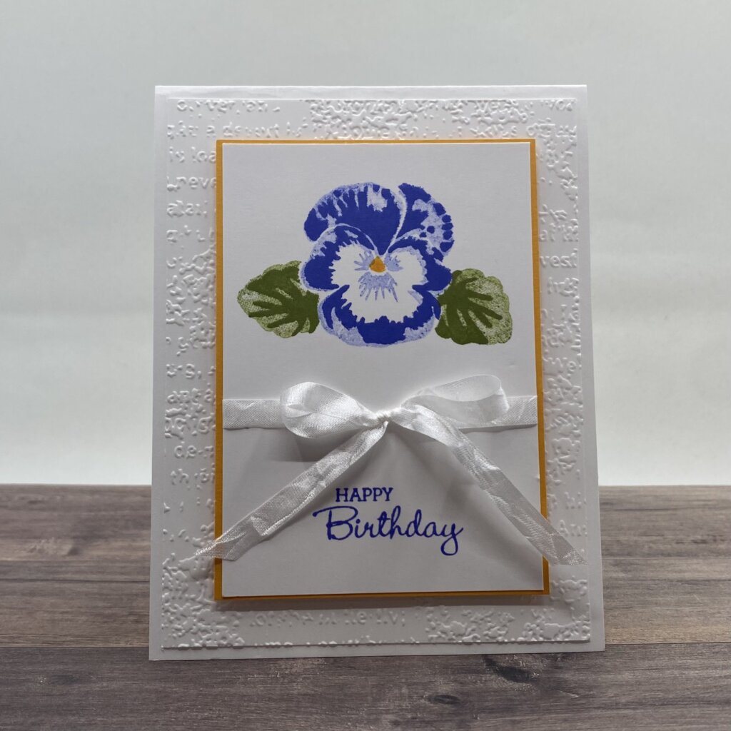 Stamped and fussy cut.