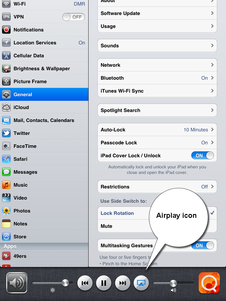 iPad Airplay Setup Icon