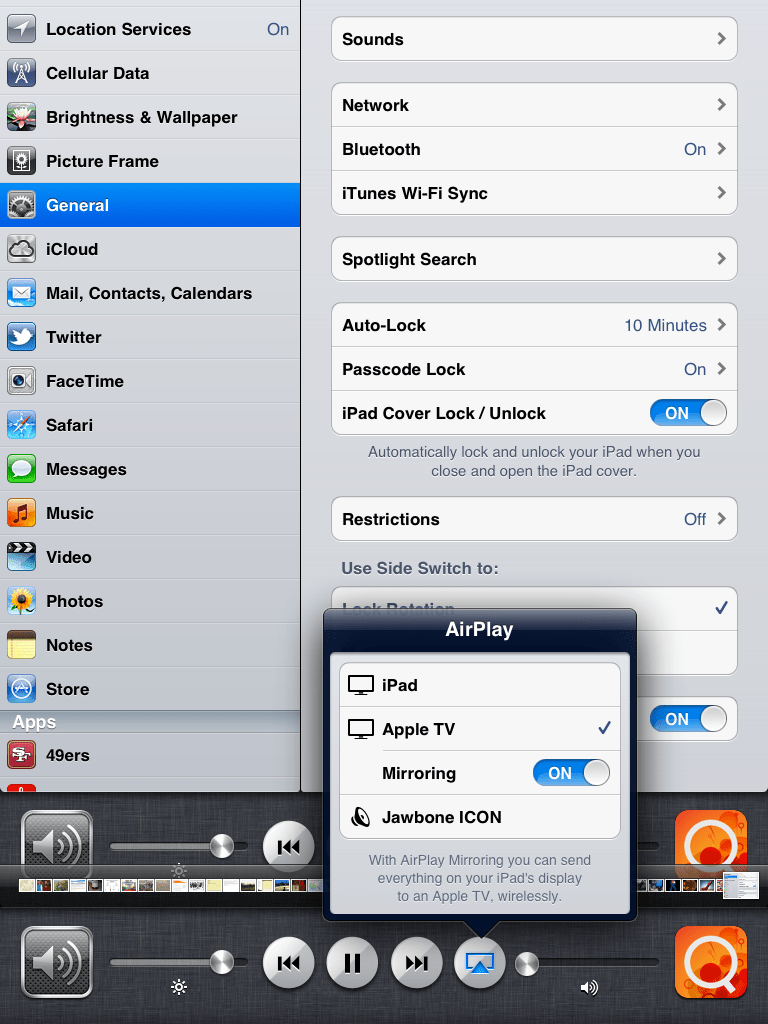 iPad Airplay Setup Icon