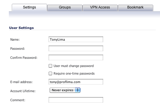 User Settings