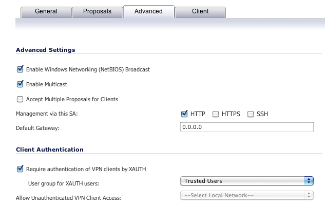 WAN Group Advanced Settings