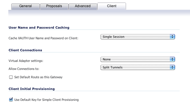 WAN Group Client Settings