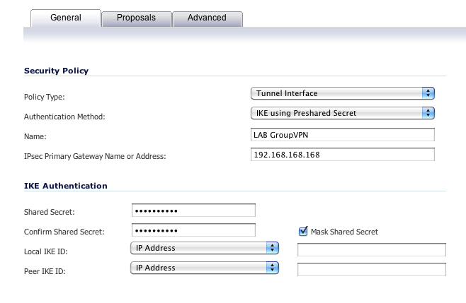 WAN/WLAN Group Setup General