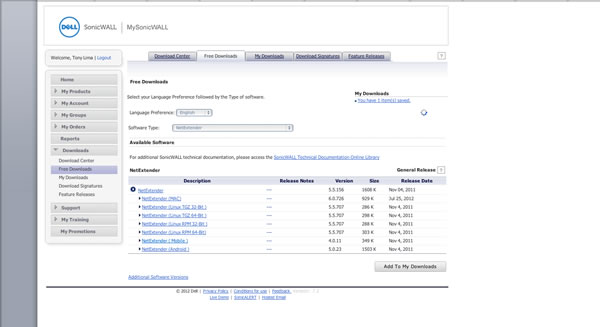 NetExtender Download Page