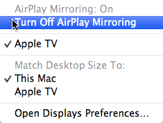 Airplay Menu