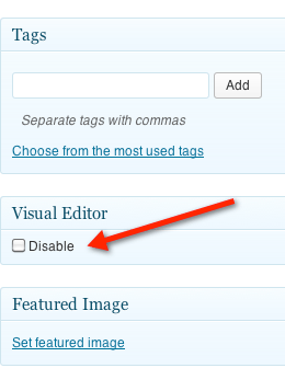 Disable Visual Editor