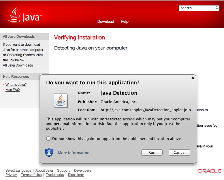 Java Detection Using ... Java