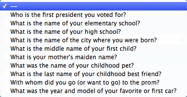 Security Questions