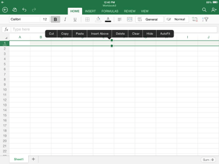 Row and Column Options