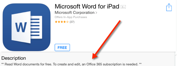 Word for iPad description