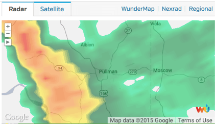 Radar for Pullman, Washington Weather Underground Mini-Fail