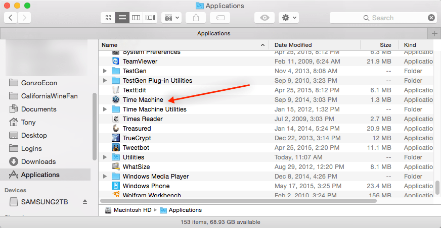 Time Machine in Applications