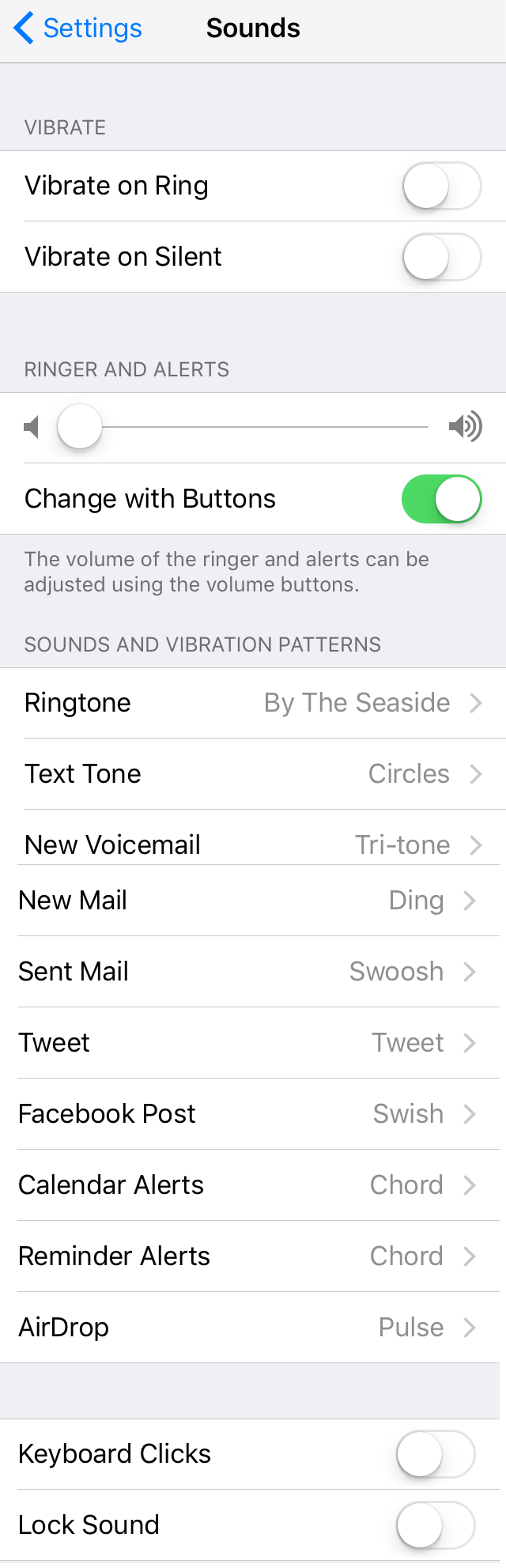 Settings/Sounds My iPhone 6s Phone Would Not Ring But I Found The Answer