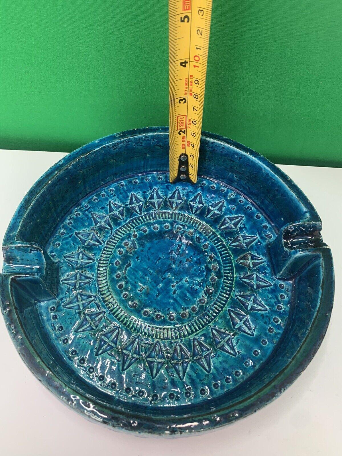 Mid Century Modern Bitossi Rimini Blue Ceramic Ashtray Catchall